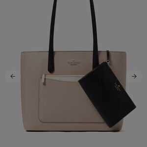 Kate Spade Beige and Black Tote with Pouch